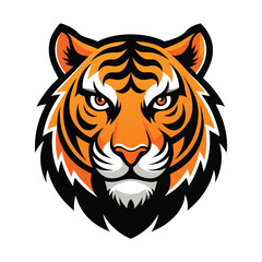 Tiger head mascot logo. Logo design. Illustration for printing on t-shirts.