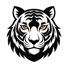 Tiger head mascot logo. Logo design. Illustration for printing on t-shirts.