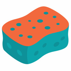 Sponge Icon, Modern Design, Cleaning Supplies with Copy Space