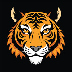Tiger head mascot logo. Logo design. Illustration for printing on t-shirts.