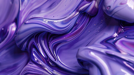 Close-up of Textured Paint Swirls in Ultra-Pigmented Purple