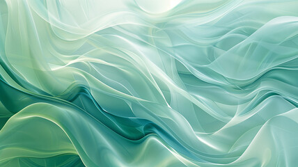 Obraz premium Flowing Abstract Curves with Soft Blue and Green Tones