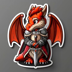Cute Red Dragon Knight with