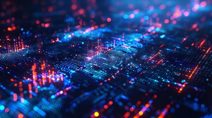 Fototapeta premium Digital technology big data business finance and investment with innovative futuristic technology background.