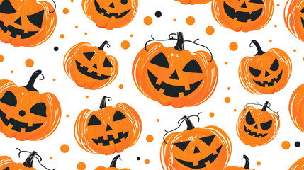 Vector Pumpkin Pattern Design, Graphic Illustrative for Halloween, Spooky and Festive Decorative Element, png file, isolated on white