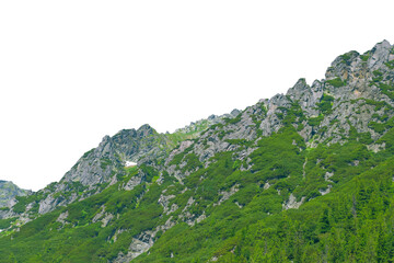 Beautiful mountain landscape in summer. Rocks, mountainous terrain. Isolated object. Tatra Mountains, Poland. © K. Yeudakimava