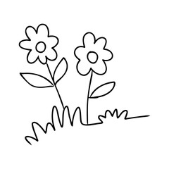 illustration of a flower sketch on white background