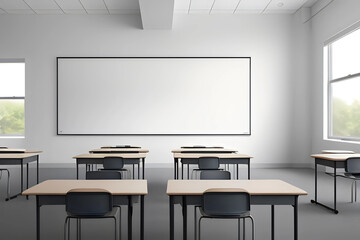 Minimalist Classroom Scene: Interactive Learning Environment