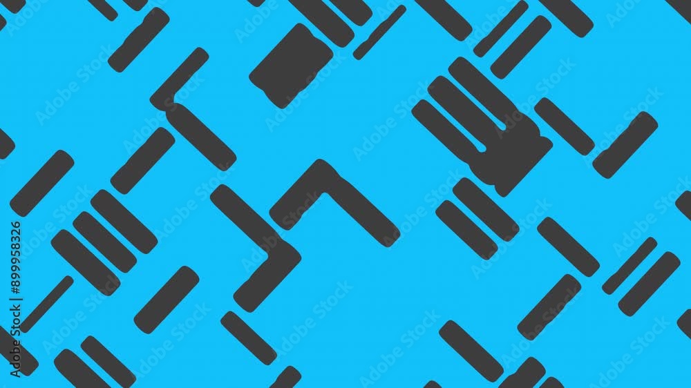 Poster blue and black abstract animation with overlapping rectangular shapes, creating a modern and dynamic