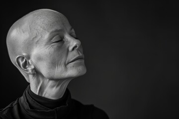 Power portraits of cancer patient. Oncology. Breast cancer. Chemotherapy