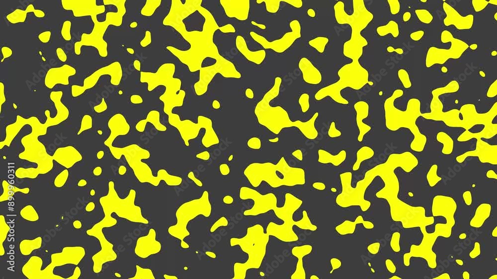Poster abstract animation with yellow splashes on a dark gray background, creating a vibrant and dynamic ef