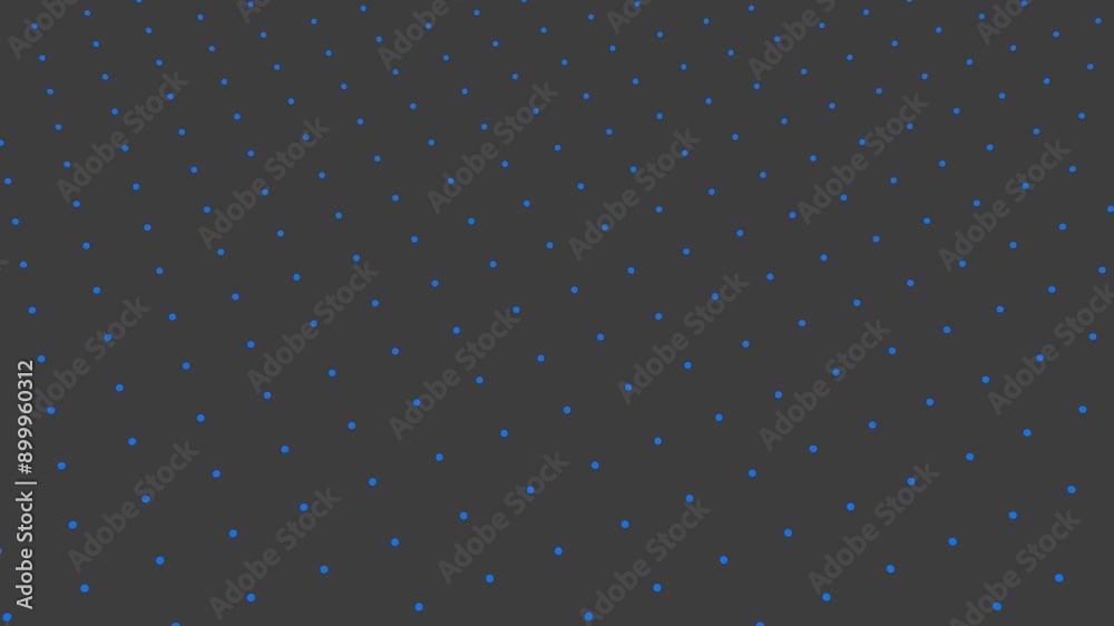 Poster abstract animation with numerous tiny blue dots on a dark gray background, creating a subtle and mod