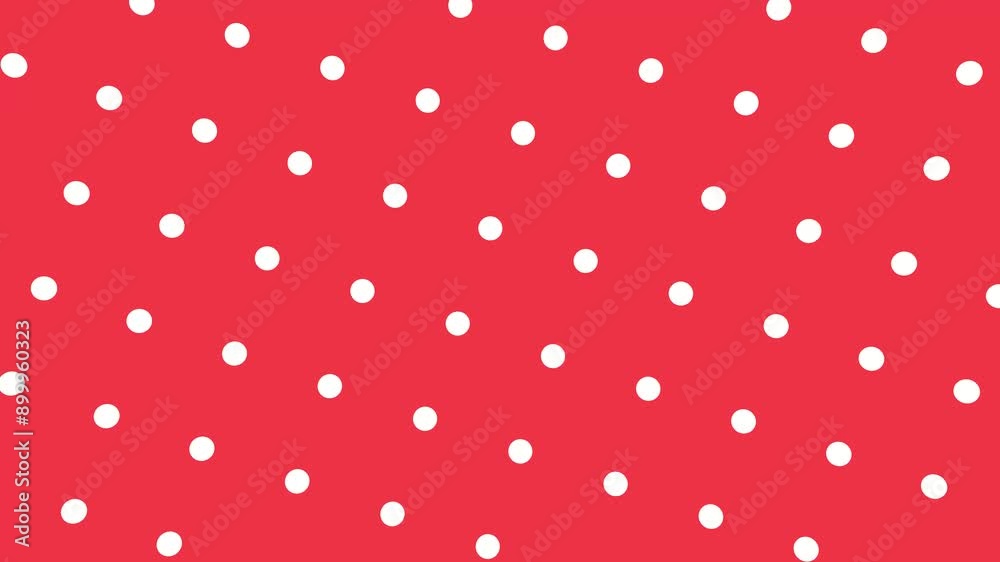 Poster abstract animation with white dots on a red background, creating a vibrant and energetic effect.