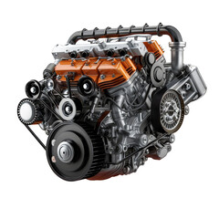 Obraz premium 3d rendering of car engine orange soft smooth lighting
