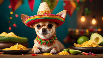 Generative AI, mexican folklore traditional cultural party, cinco de mayo celebration symbols