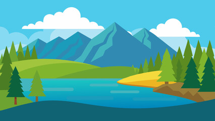  Lakes vector arts illustration 