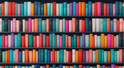 Obraz premium Colorful Bookshelf With Decorative Accents