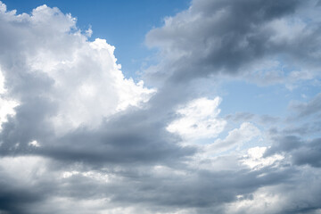 White clouds in the blue sky. Sky with air clouds