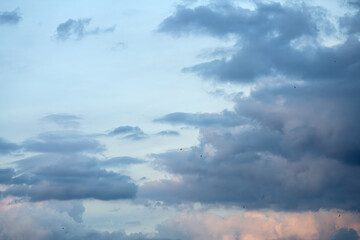 Dark storm clouds background. Dramatic dark cloudy sky over the sea, natural background photo