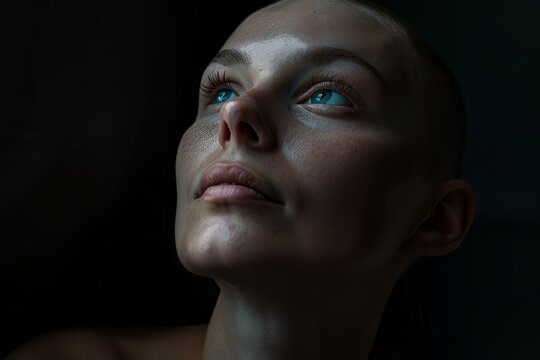 Power portraits of cancer patient. Oncology. Breast cancer. Chemotherapy