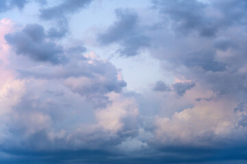 Colorful sky with clouds. Beautiful sky at sunset.
