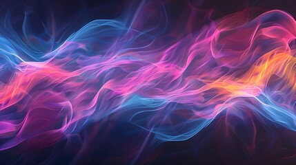 Obraz premium An abstract depiction of luminous waves in vibrant blue and pink hues, creating a dynamic and energetic visual effect