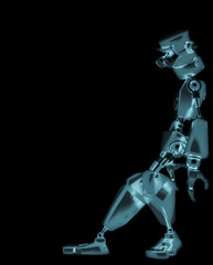 old fashion robot cartoon is leaning