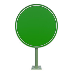 green traffic sign on a plain on transparent background