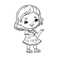 Cute Girl illustration. For apparel or other uses,in vector.