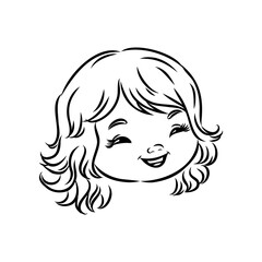 Cute Girl illustration. For apparel or other uses,in vector.