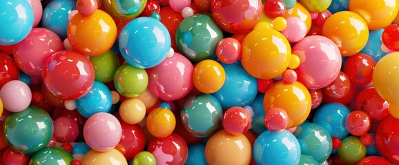 Colorful Balls In Smooth Groves Geometric Abstract Background , 3D , High Definition