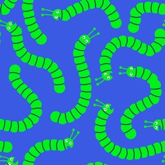 Cartoon summer print seamless caterpillars pattern for wrapping paper