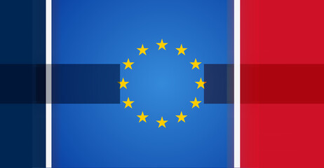 abstract creative of background as the colors of the flag of France and flag of the European Union, EU, Europe backdrop, blue yellow