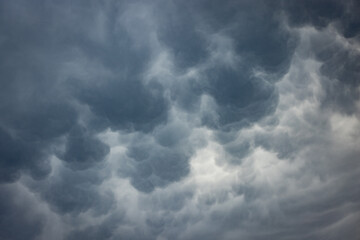 dramatic clouds in stormy sky