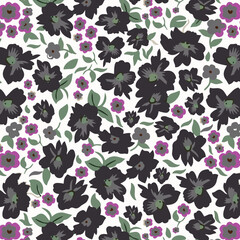 Vector illustration of a seamless floral pattern with cute birds in spring for Wedding, anniversary, birthday and party. Design for banner, poster, card, invitation and scrapbook