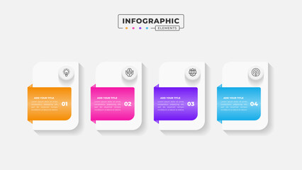 Vector business process infographic design template with 4 steps or options