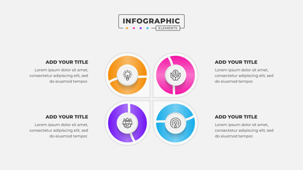 Vector business process infographic design template with 4 steps or options