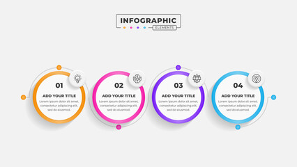 Vector business process infographic design template with 4 steps or options