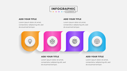 Vector business process infographic design template with 4 steps or options