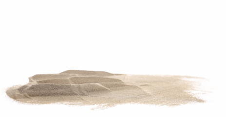  Pile desert sand dune isolated on white background, clipping path