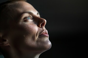 Obraz premium Power portraits of cancer patient. Oncology. Breast cancer. Chemotherapy