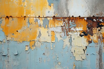 a rusted metal surface with peeling paint