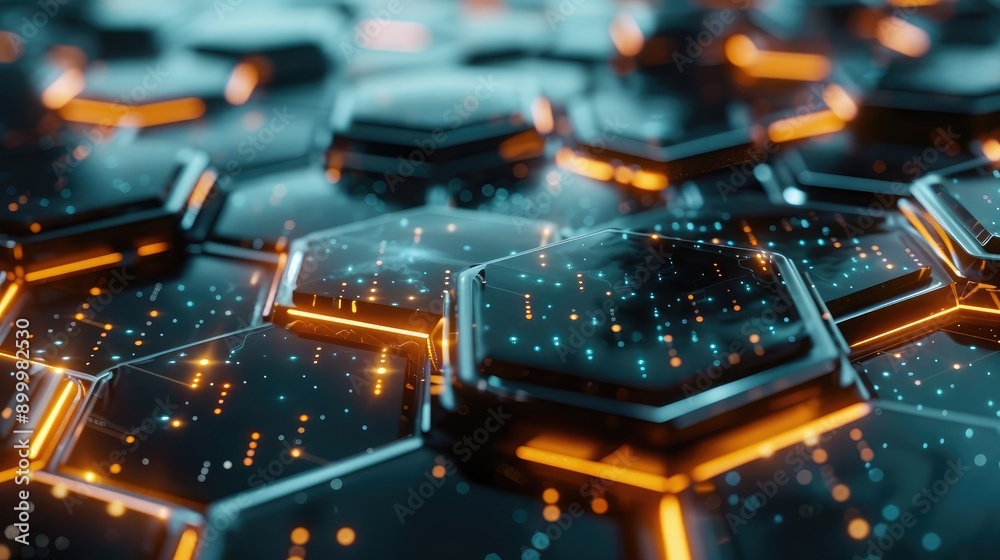 Poster glowing edges, creating a high-tech visual effect.
