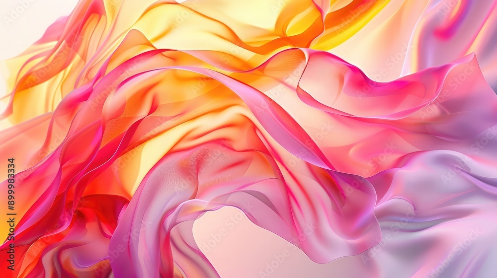 Poster fluid 3d abstract shapes with vibrant colors and smooth gradients, creating a harmonious effect.