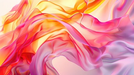 Obraz premium Fluid 3D abstract shapes with vibrant colors and smooth gradients, creating a harmonious effect.