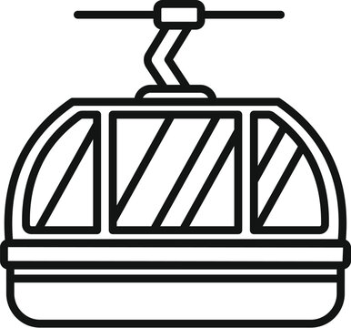 recommend clip art: This simple line art icon of a cable car cabin represents transportation in mountainous areas