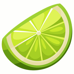 Vibrant Lime and Lime Slice Vector Fresh and Zesty Illustration