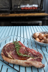 grilled steak with vegetables
