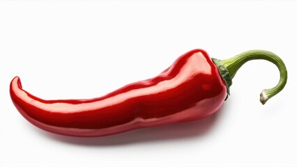 Red hot chili pepper isolated against a white background. Cayenne pepper with clipping path