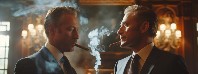 Old Money Fashion, two men having a business conversation